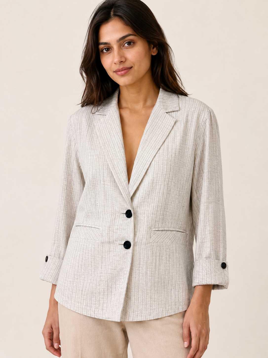 Harmony Blazer - Desert Linen