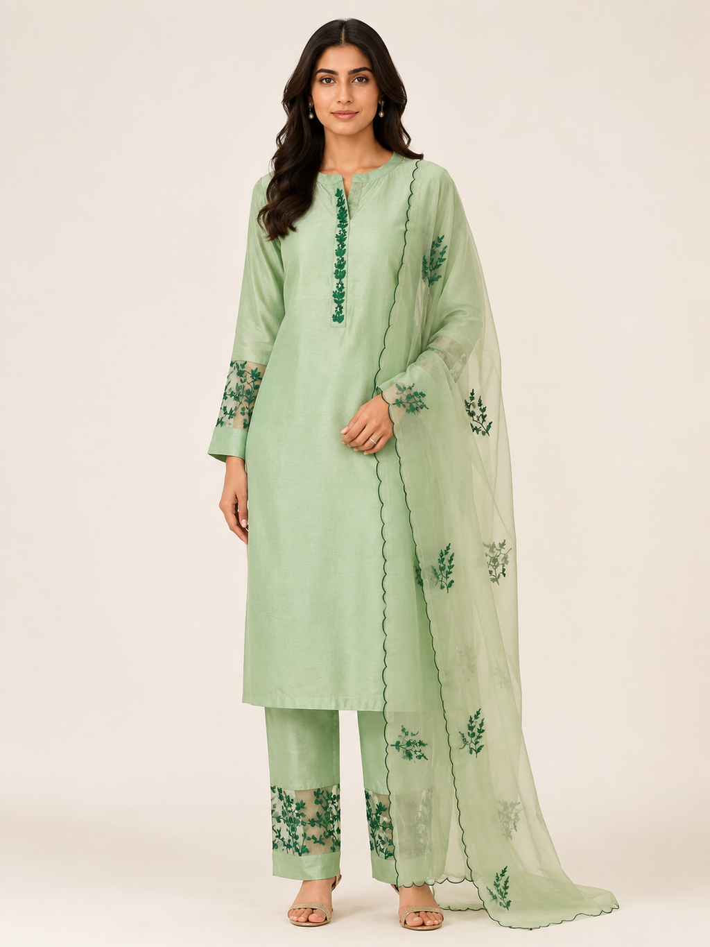 Legacy Floral Suit Set - Mint Sonata