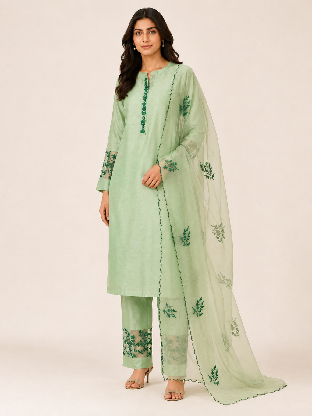 Legacy Floral Suit Set - Mint Sonata