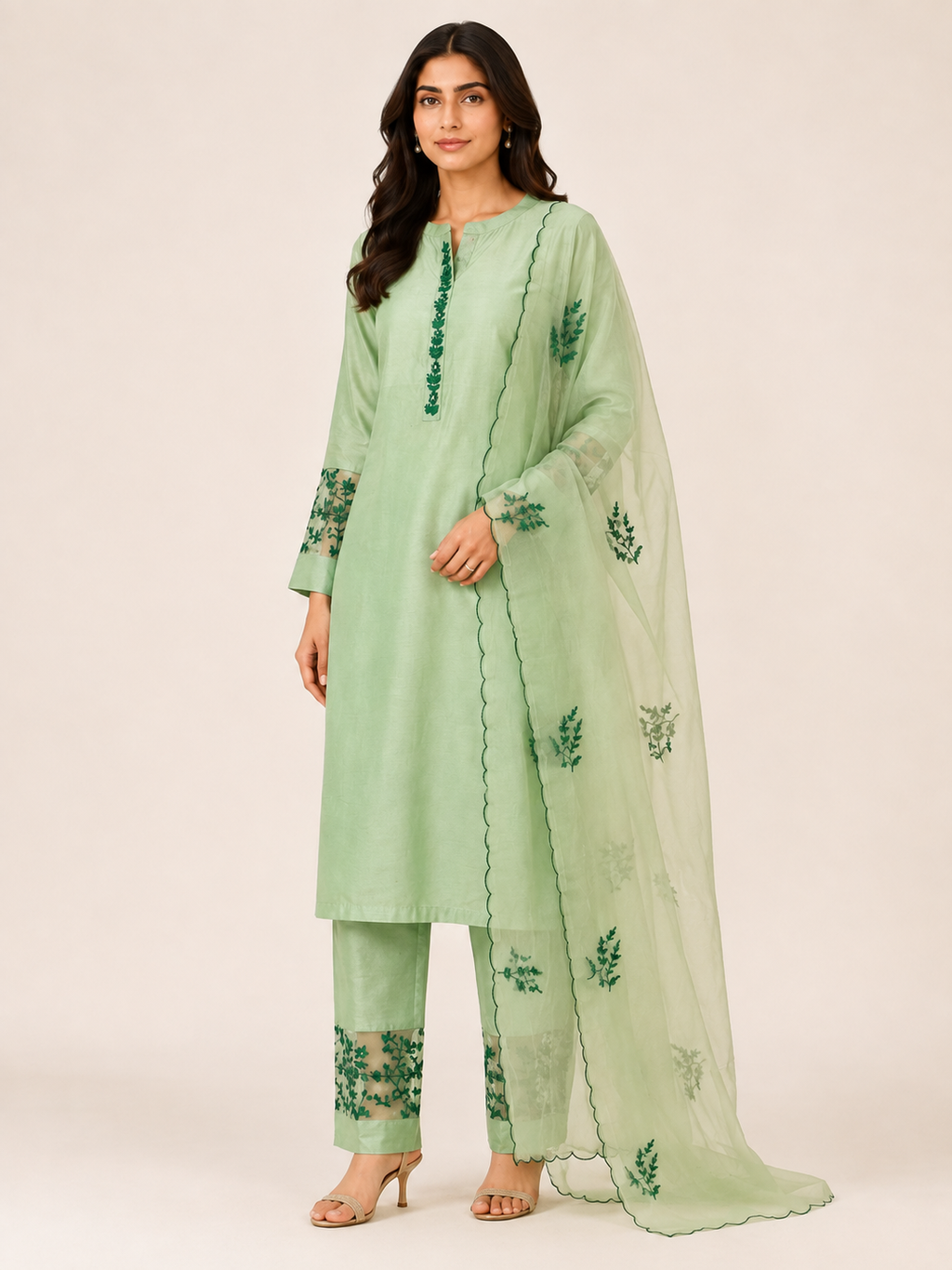 Legacy Floral Suit Set - Mint Sonata