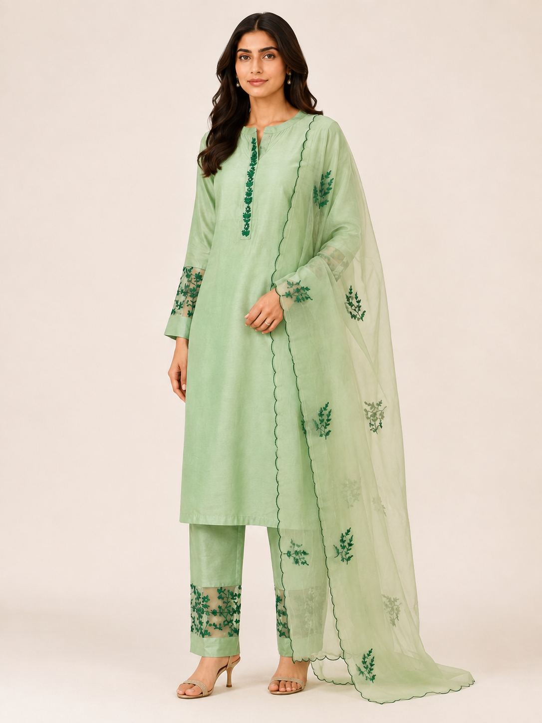 Legacy Floral Suit Set - Mint Sonata