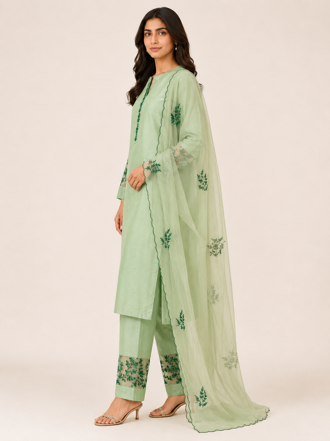 Legacy Floral Suit Set - Mint Sonata