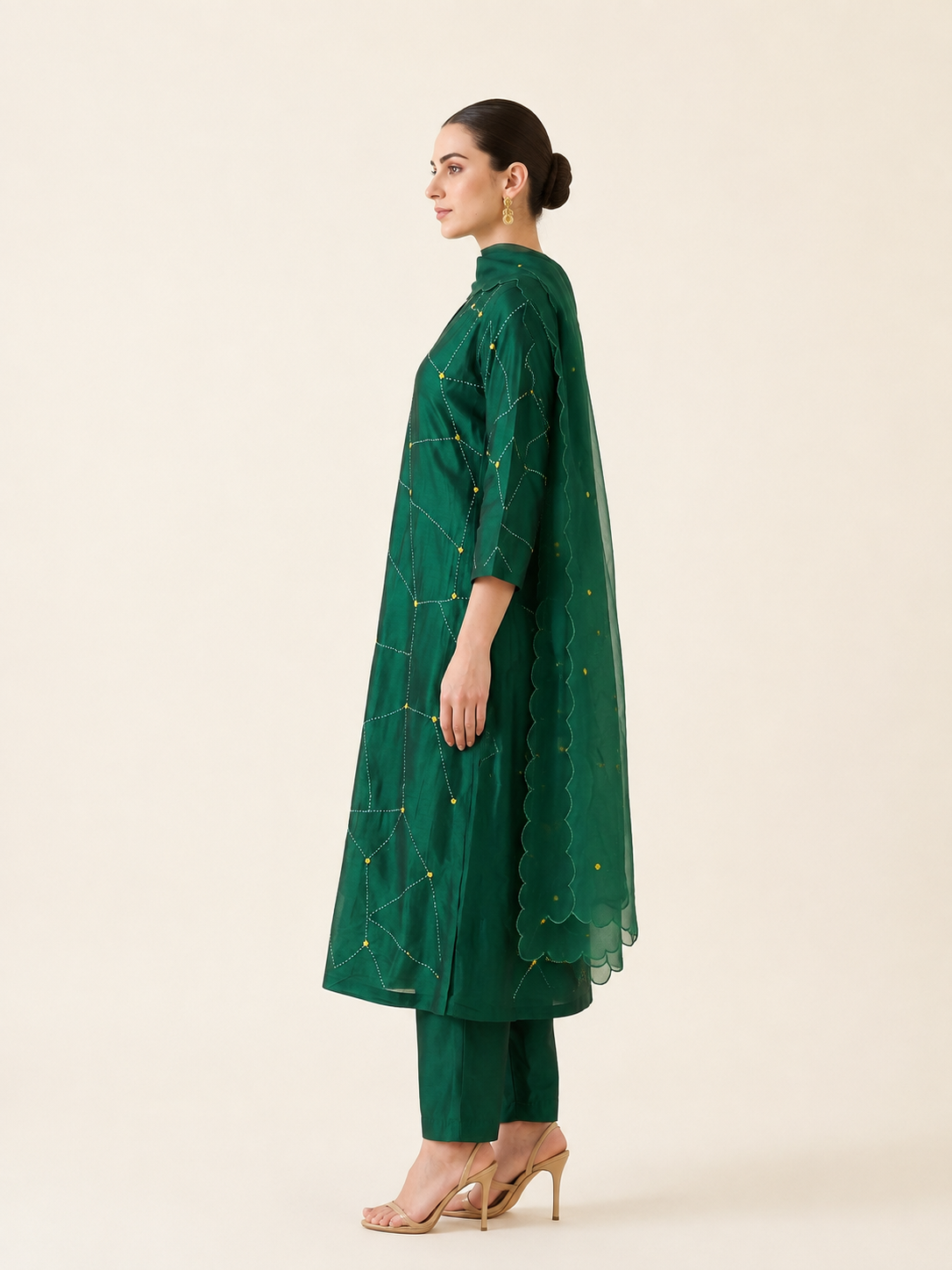 Legacy French Knot Suit Set - Emerald Veil