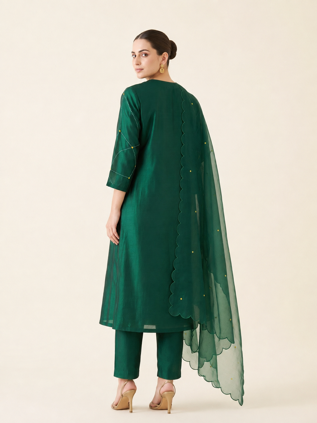 Legacy French Knot Suit Set - Emerald Veil