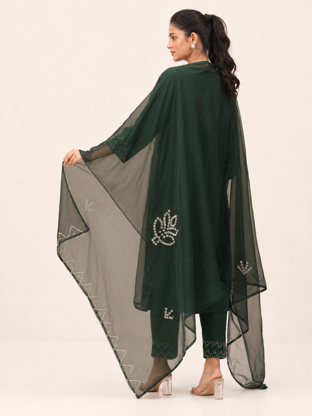 Legacy French Knot Suit Set - Emerald Mosaic