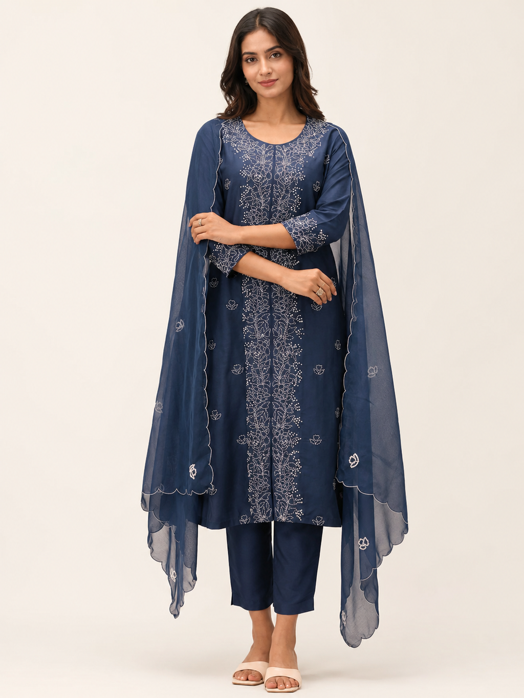 Legacy Kantha Suit Set - Midnight Blue
