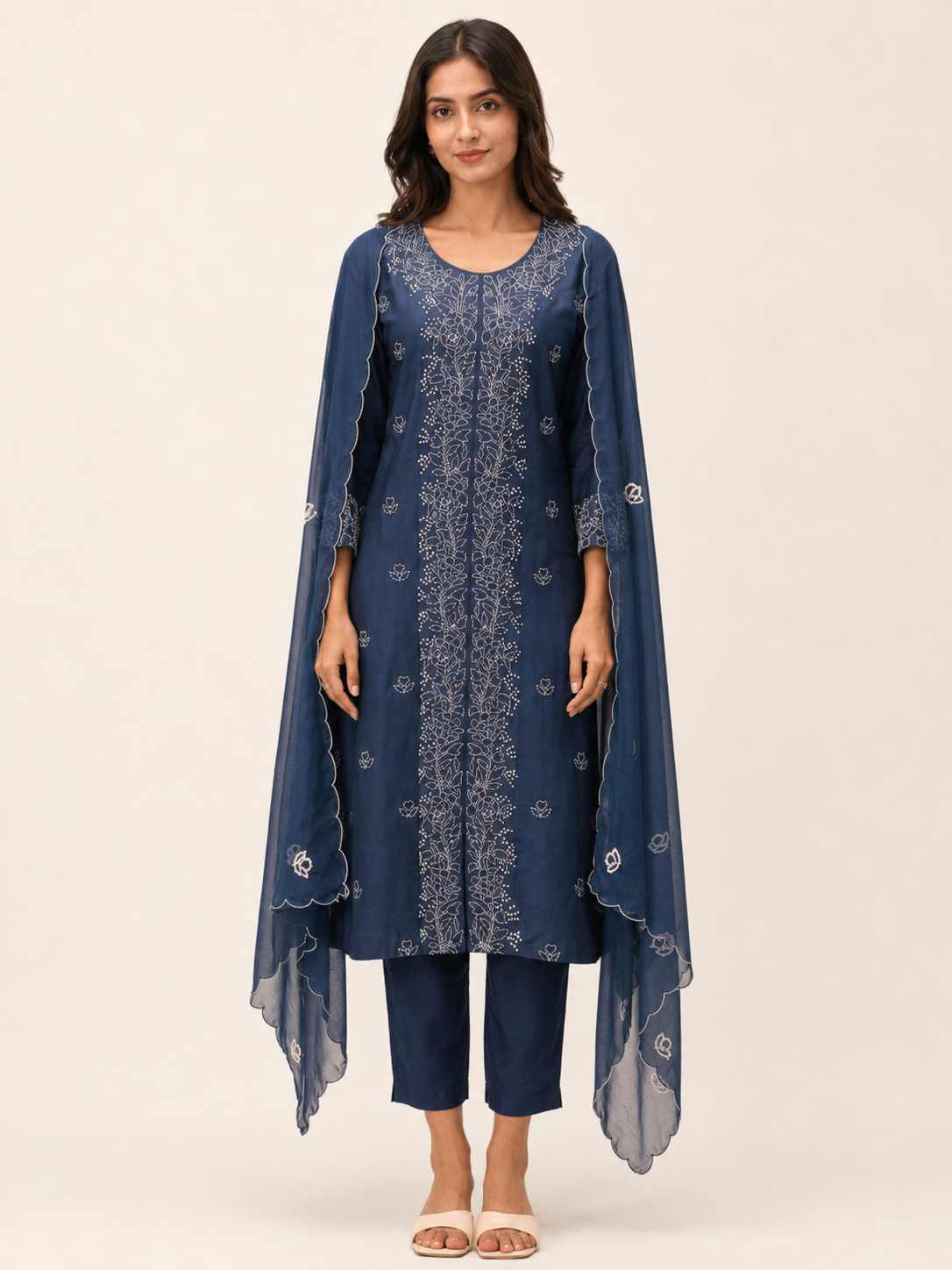 Legacy Kantha Suit Set - Midnight Blue