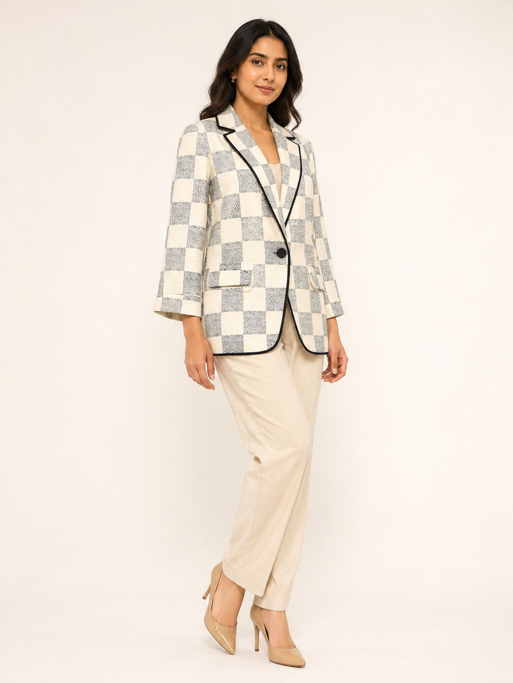 Essence Blazer - Ivory Mosaic