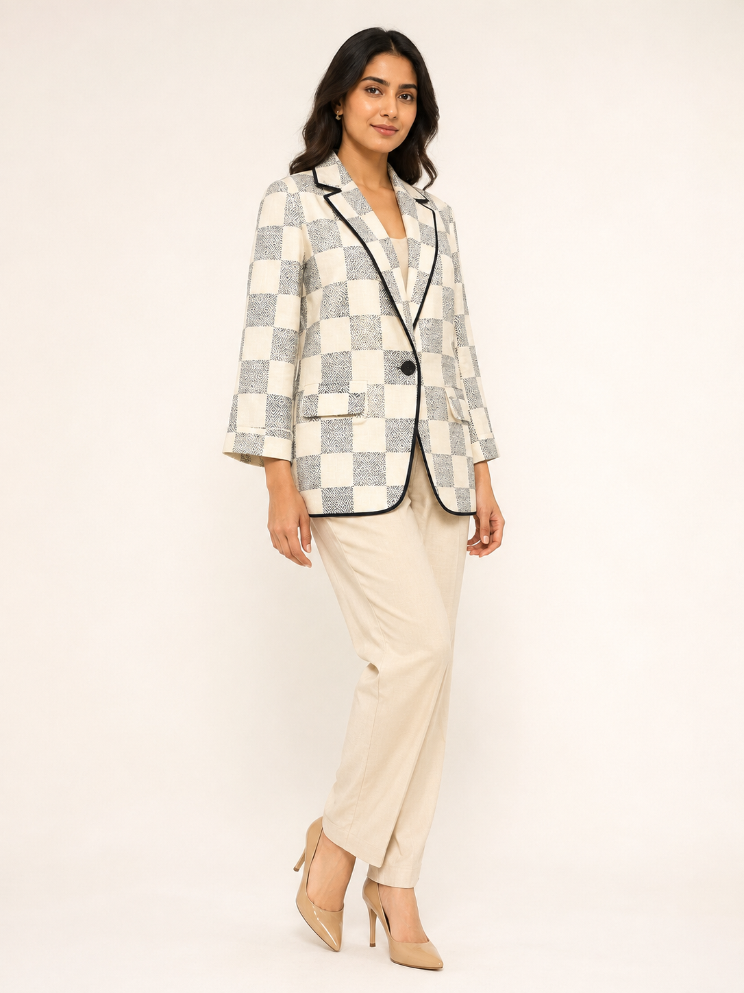 Essence Blazer - Ivory Mosaic