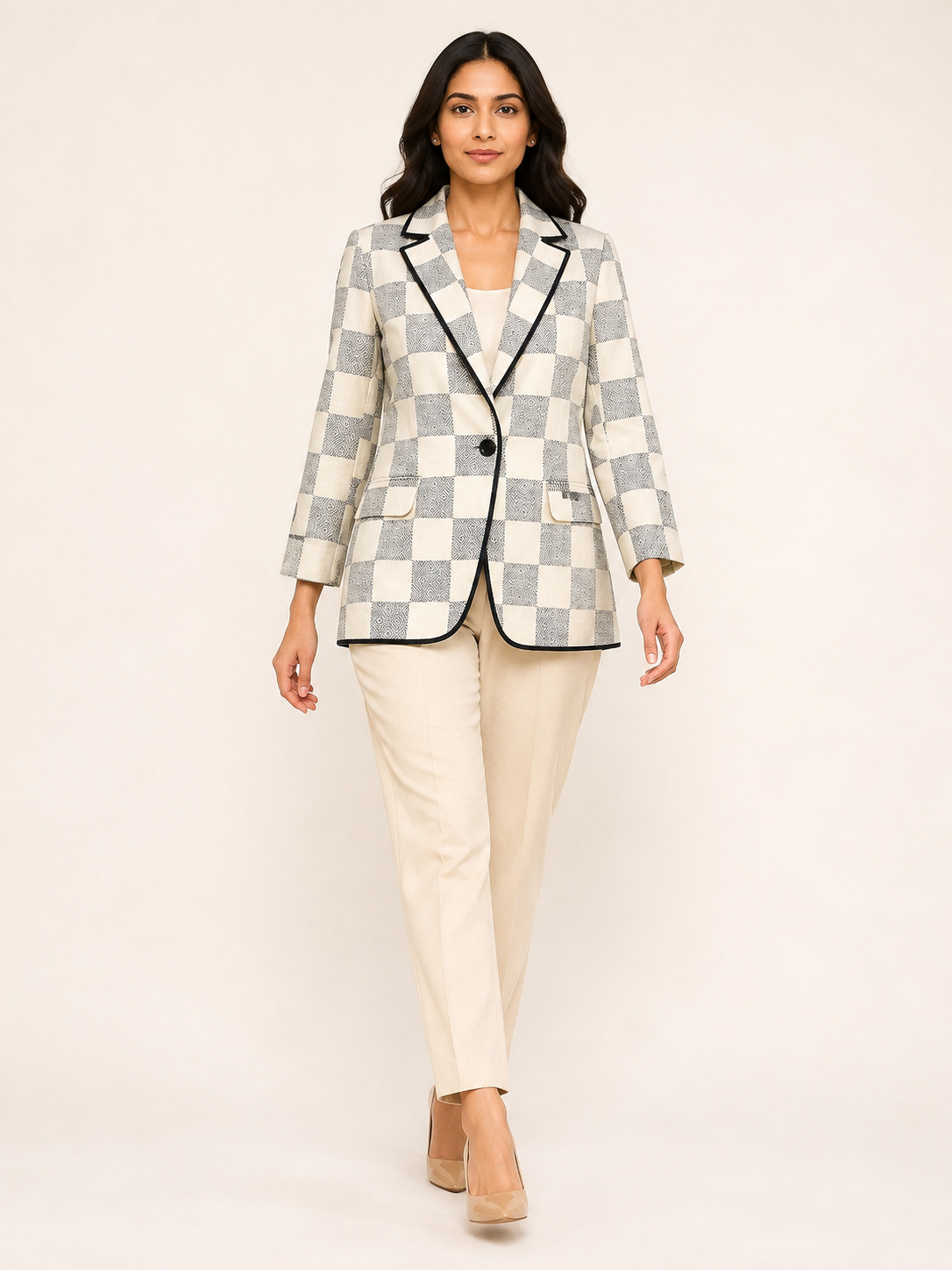 Essence Blazer - Ivory Mosaic