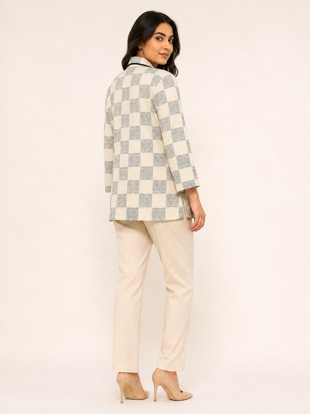 Essence Blazer - Ivory Mosaic