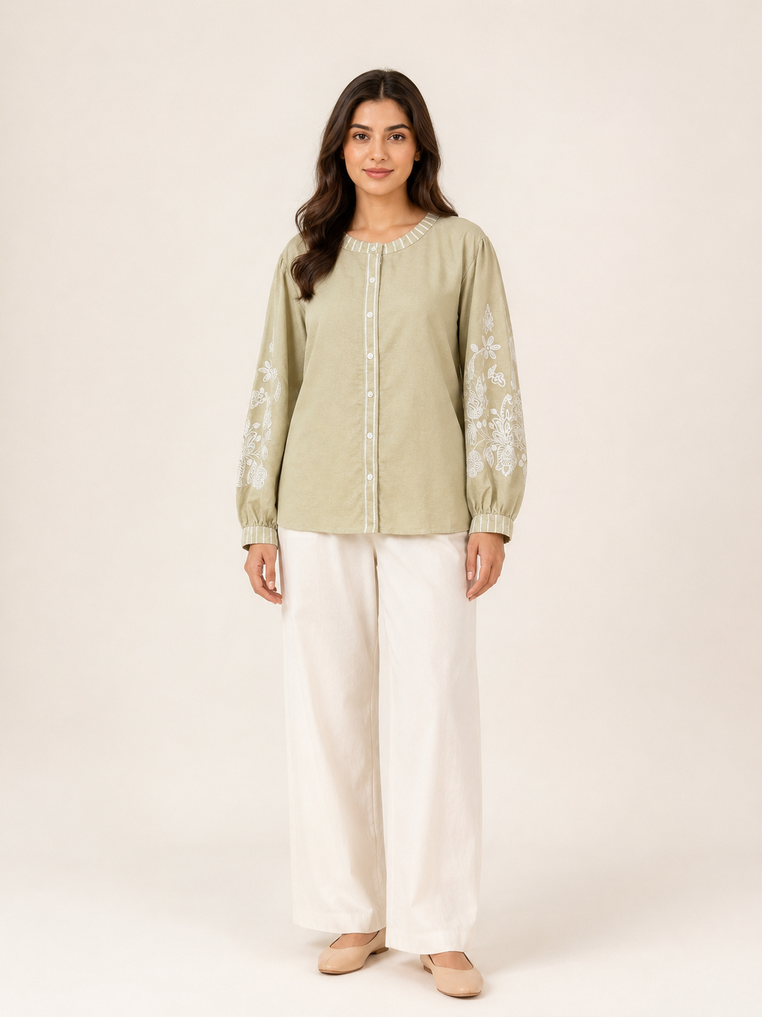 Bloom Shirt-Sage Whisper