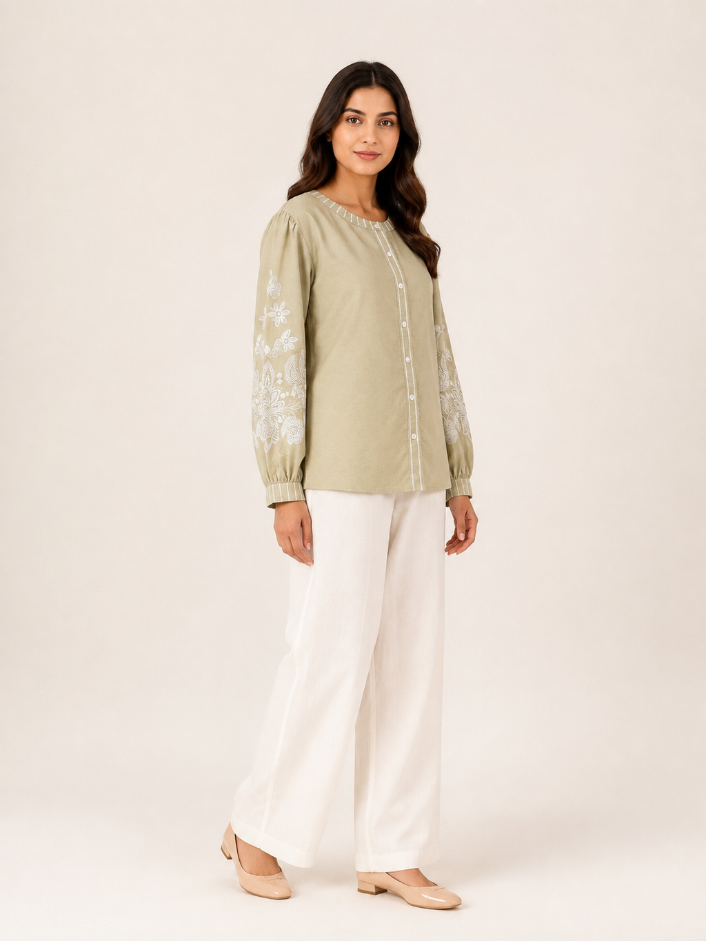 Bloom Shirt-Sage Whisper
