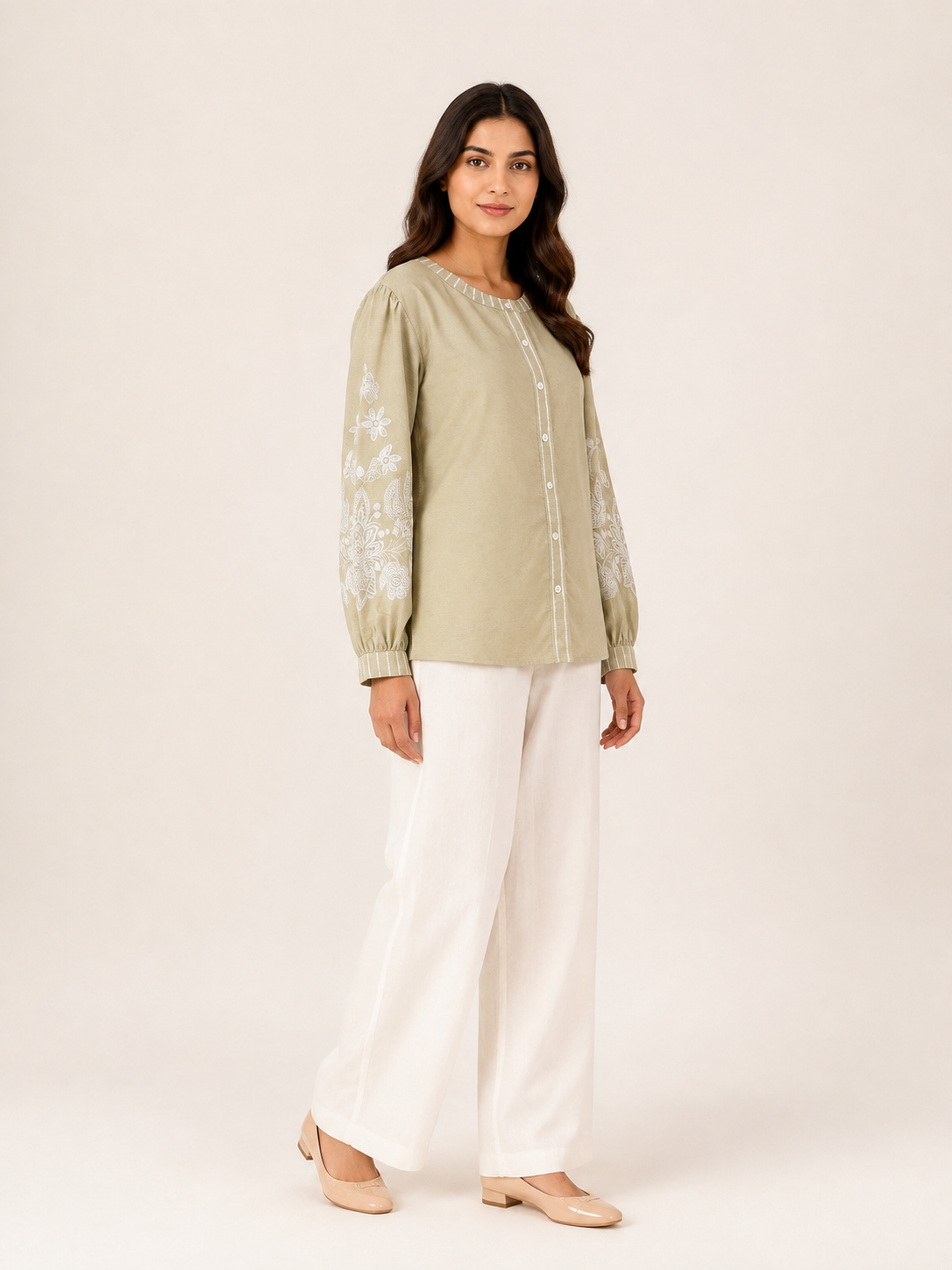 Bloom Shirt-Sage Whisper