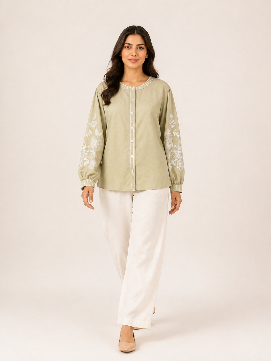Bloom Shirt-Sage Whisper