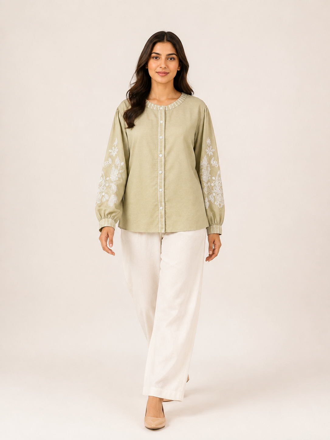 Bloom Shirt-Sage Whisper