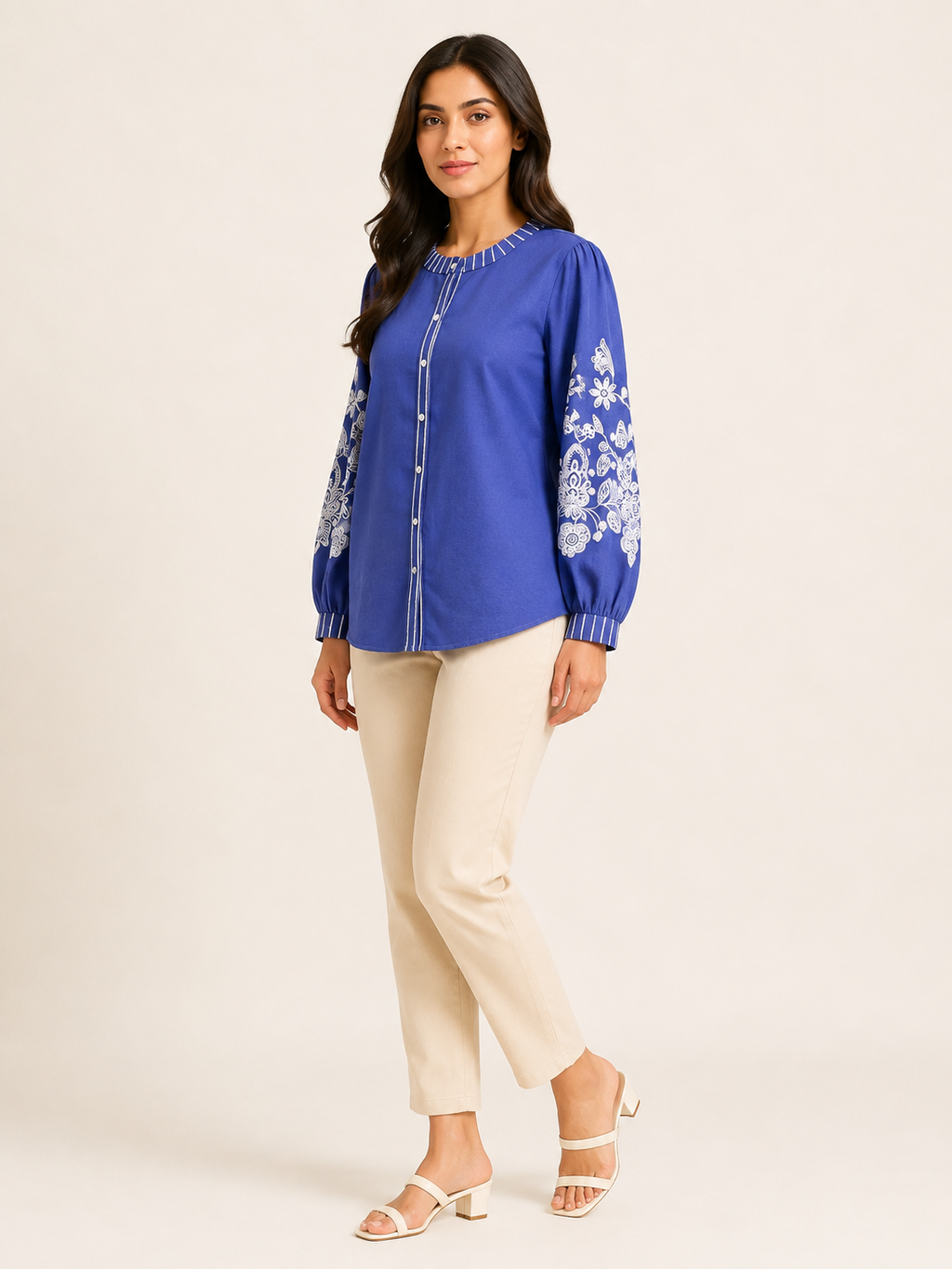 Bloom Shirt-Cobalt Sky