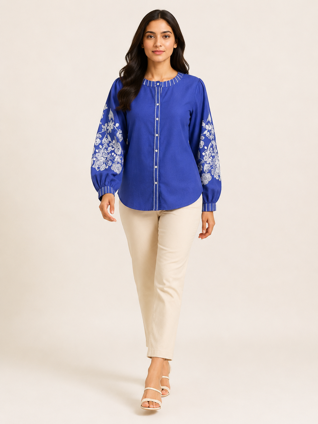 Bloom Shirt-Cobalt Sky