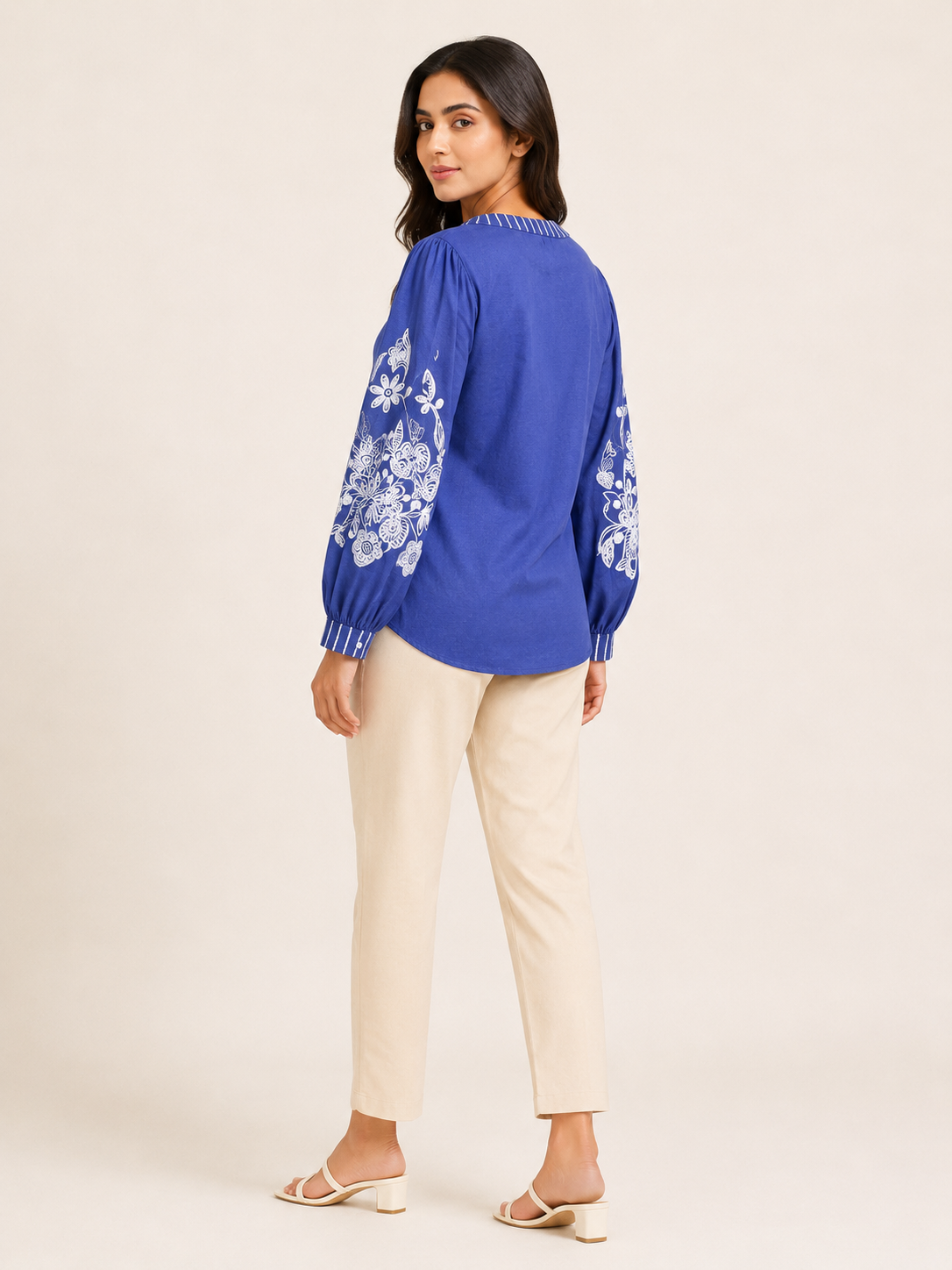 Bloom Shirt-Cobalt Sky