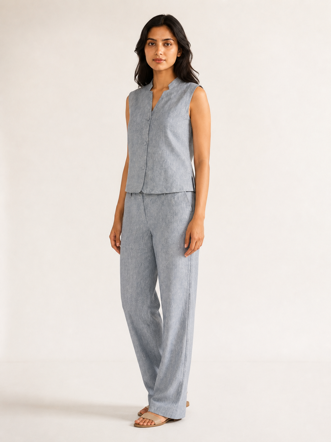 Resolve Linen Tailored Set - Moonstone Mist