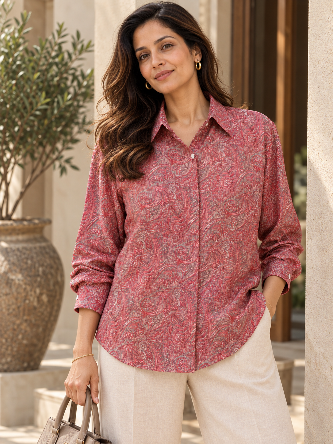 Unfurl Shirt - Rose Paisley