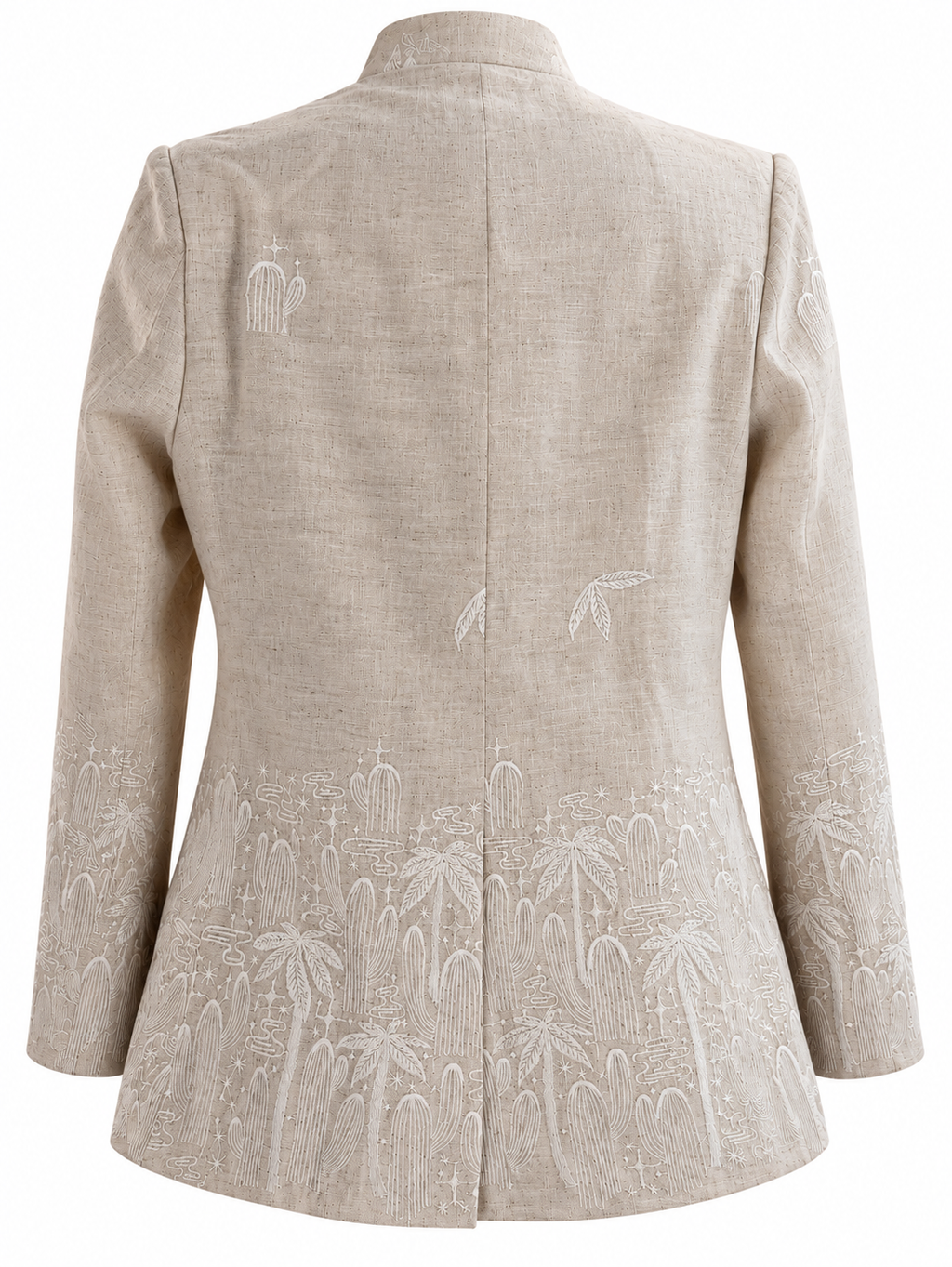 Essence Blazer- Antique Ivory (Embroidered sleeves and back)