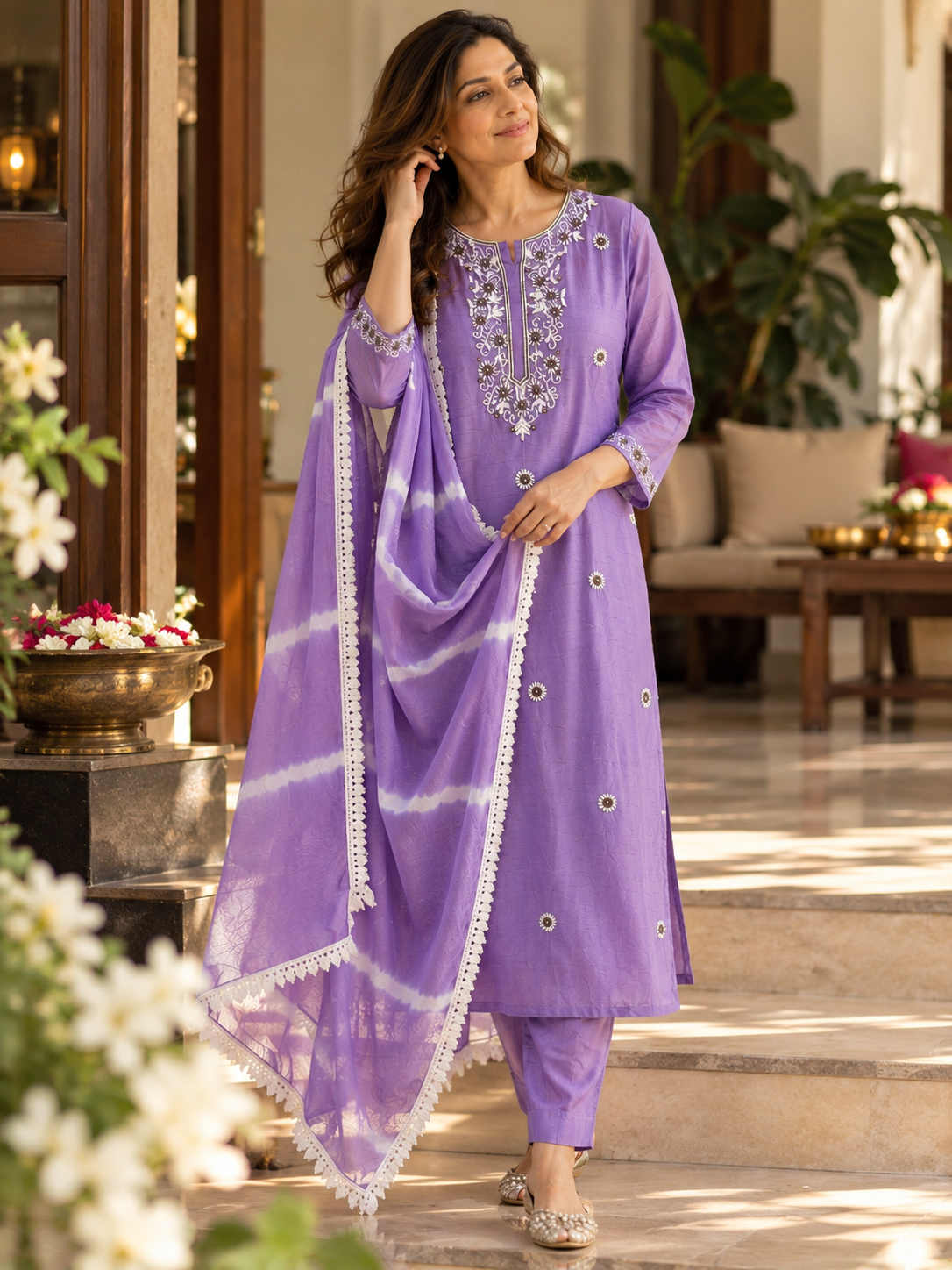 Legacy Pearl Flora Suit Set - Royal Lilac