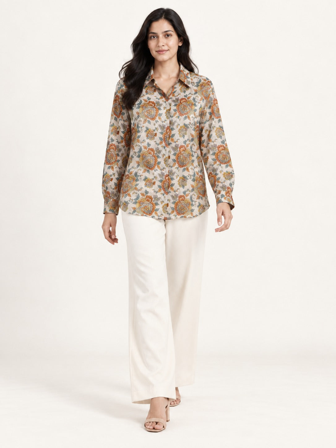 Unfurl Shirt - Autumn Bloom by RuhRaaga House - walking view
