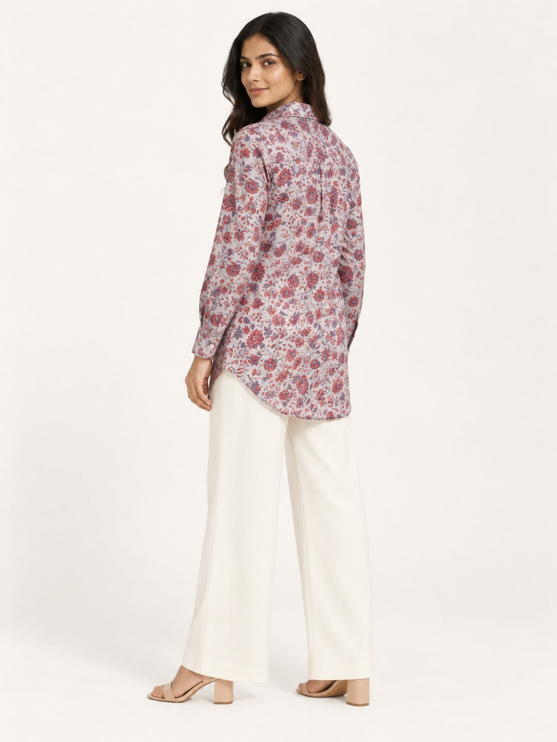 Unfurl Shirt - Lavender Rose by RuhRaaga House - 45 degree view