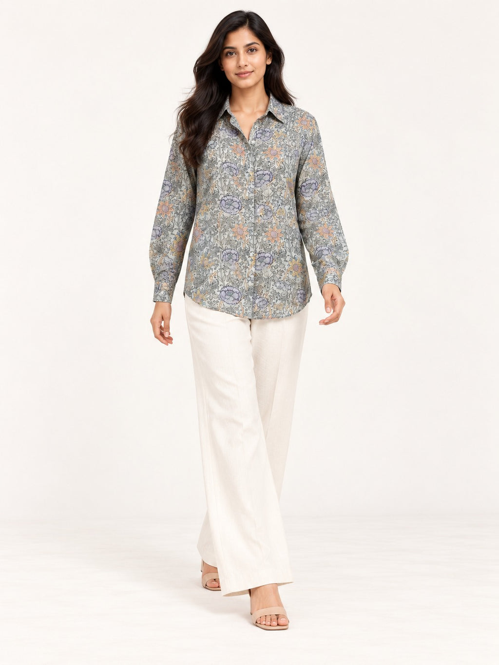 Unfurl Shirt - Misty Meadow by RuhRaaga House - 45 degree view