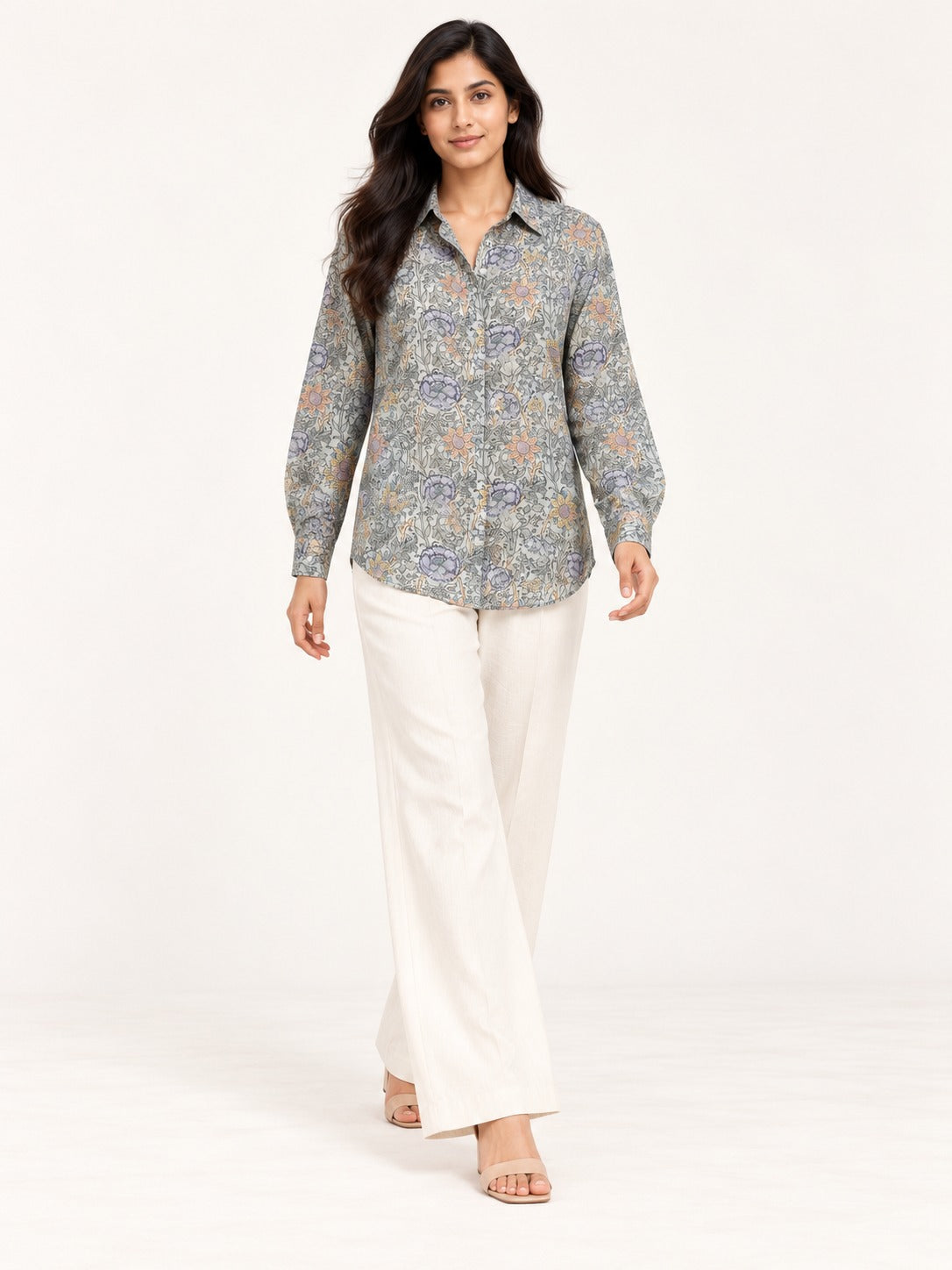 Unfurl Shirt - Misty Meadow by RuhRaaga House - 45 degree view