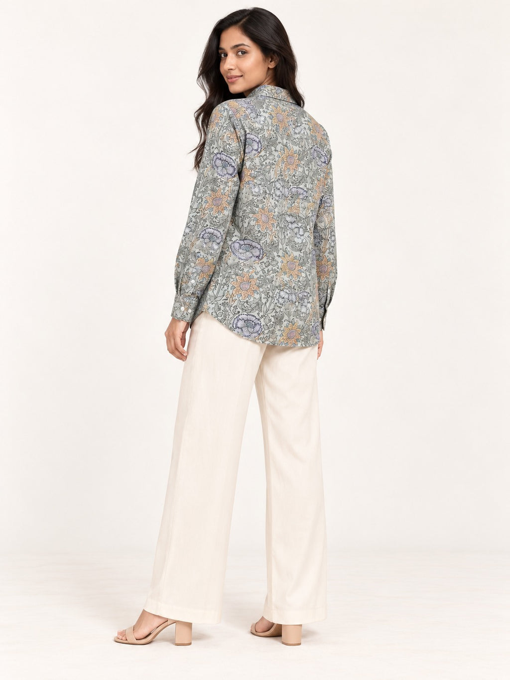 Unfurl Shirt - Misty Meadow by RuhRaaga House - side and back view