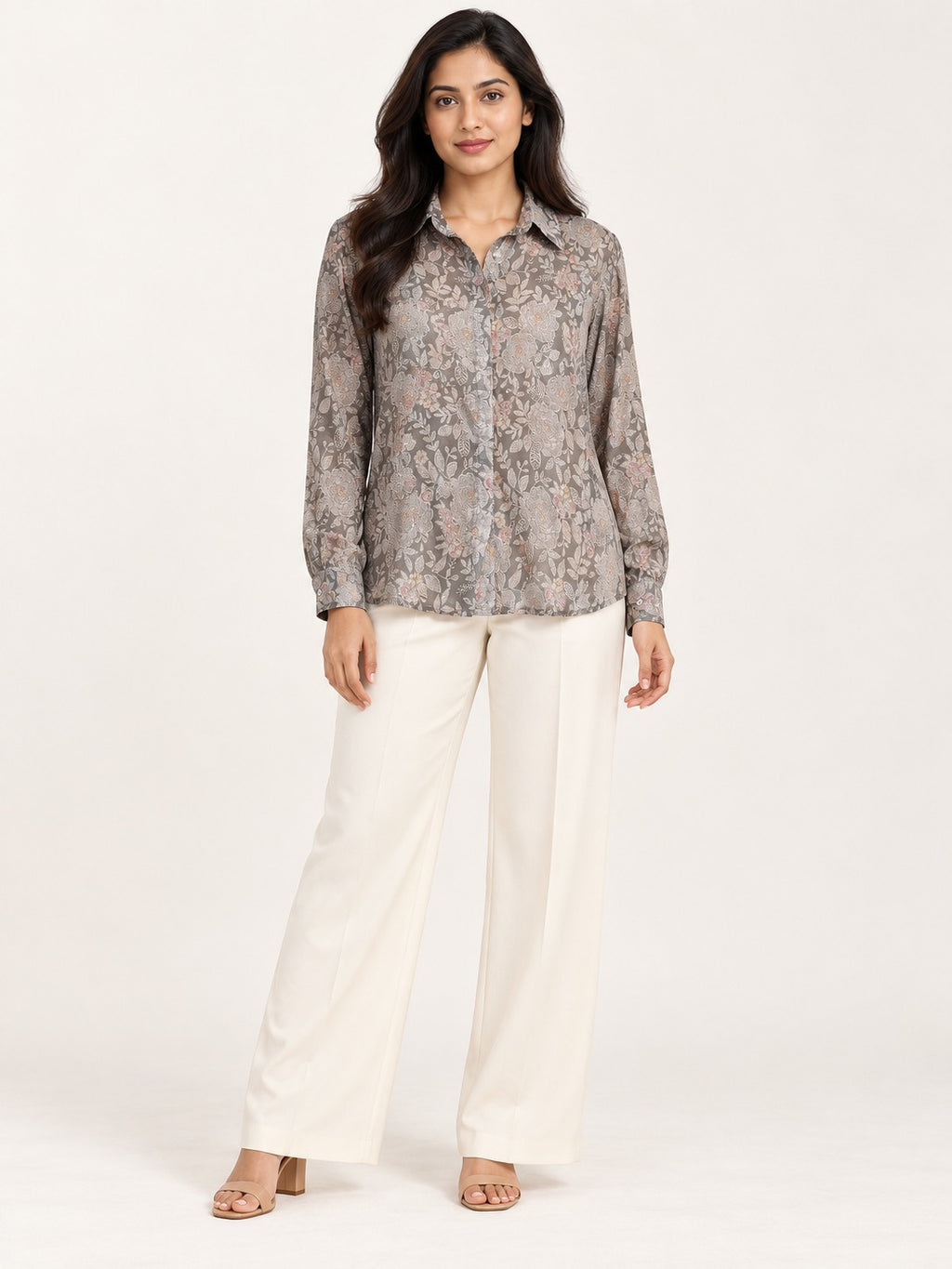 Unfurl Shirt - Misty Taupe by RuhRaaga House - front view