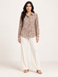 Unfurl Shirt - Paisley Sand by RuhRaaga House - front view