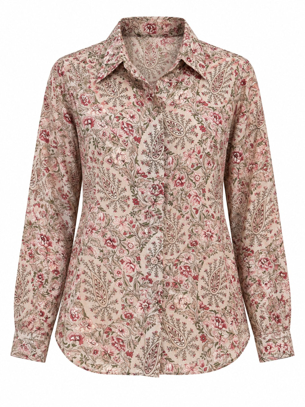 Unfurl Shirt - Paisley Sand by RuhRaaga House - product only