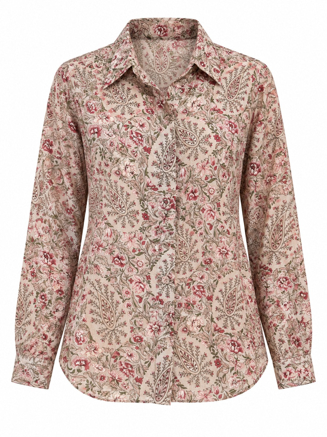 Unfurl Shirt - Paisley Sand by RuhRaaga House - product only