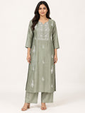 Legacy Bead Radiance Suit Set - Sage Green by RuhRaaga House - front view
