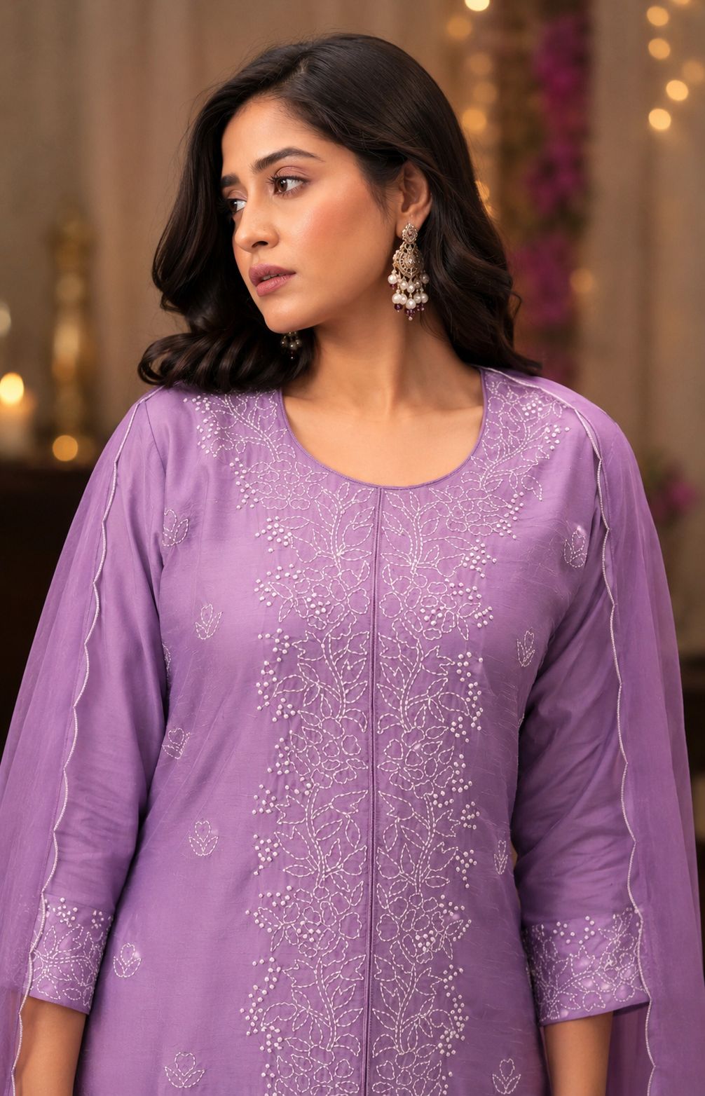 Legacy Kantha Suit Set - Lavender Mist - view 3