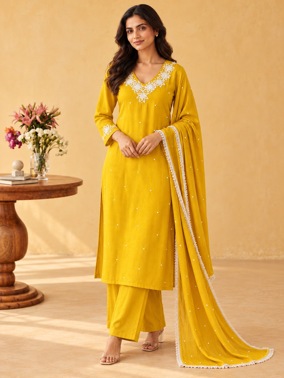 Legacy Pearl Garland Suit Set - Sungold - image 2