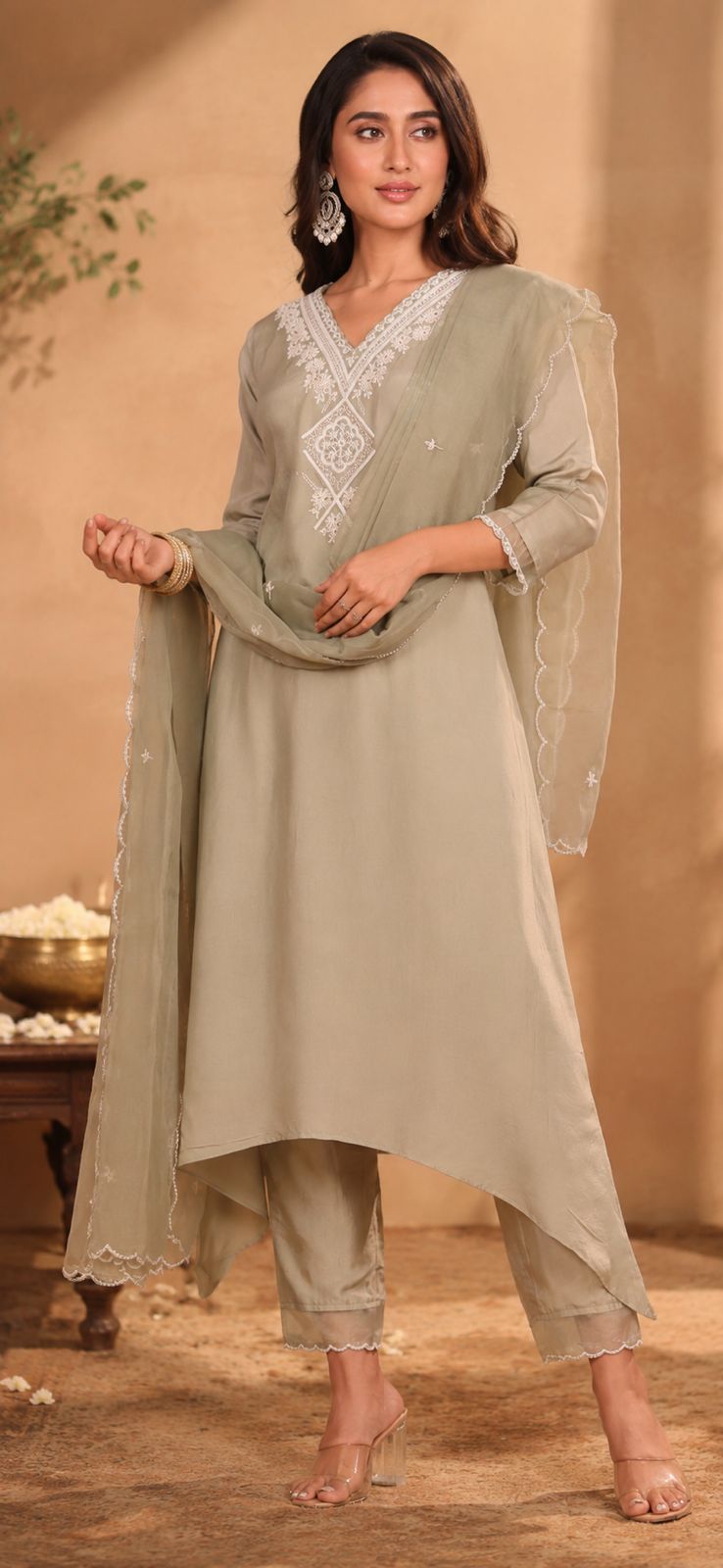 Legacy Pearled Suit Set - Sage Green - view 1