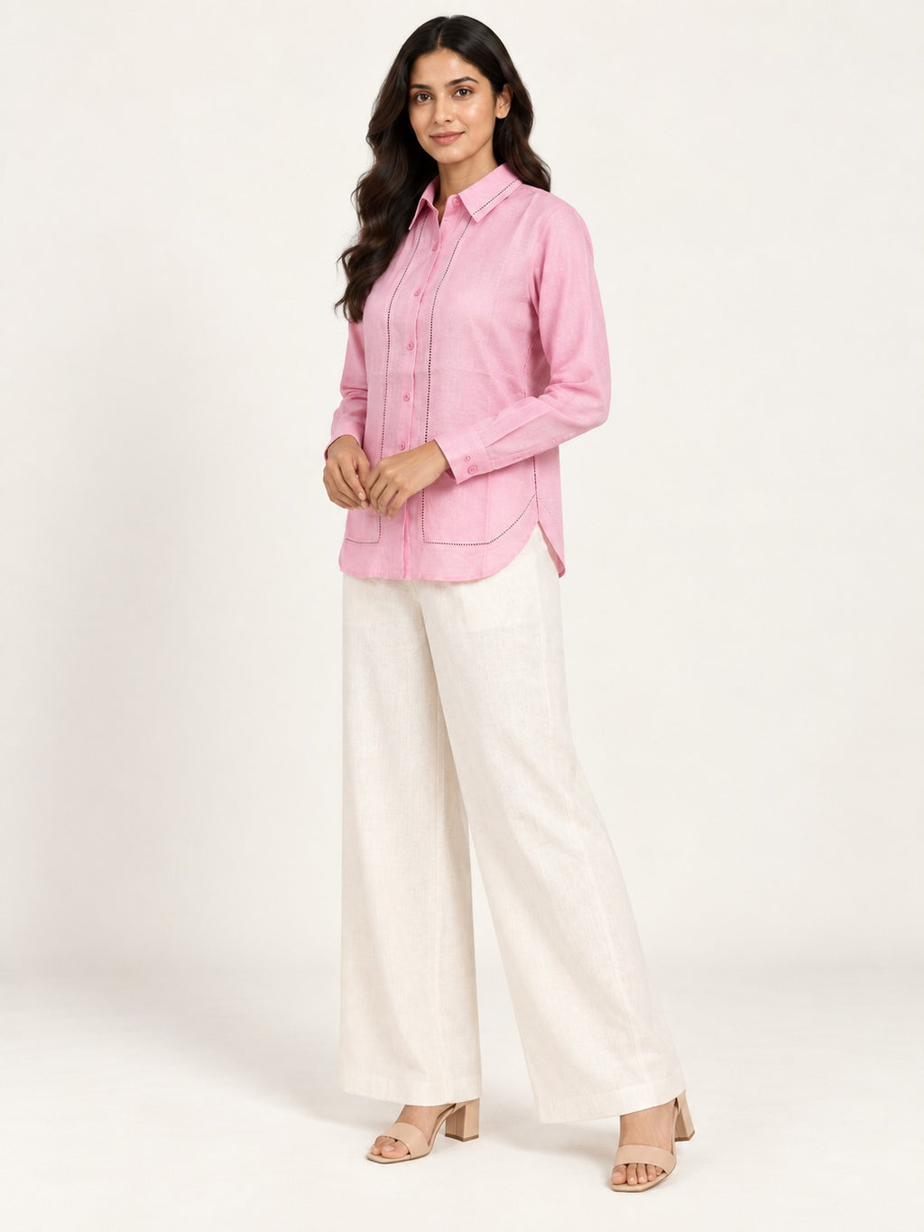 Flourish Shirt - Petal Pink by RuhRaaga House - 45 degree view