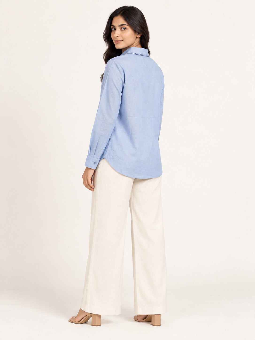 Flourish Shirt - Powder Sky by RuhRaaga House - back view