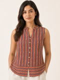 Assured Top - Terracotta Dusk - fabric and stitching close-up