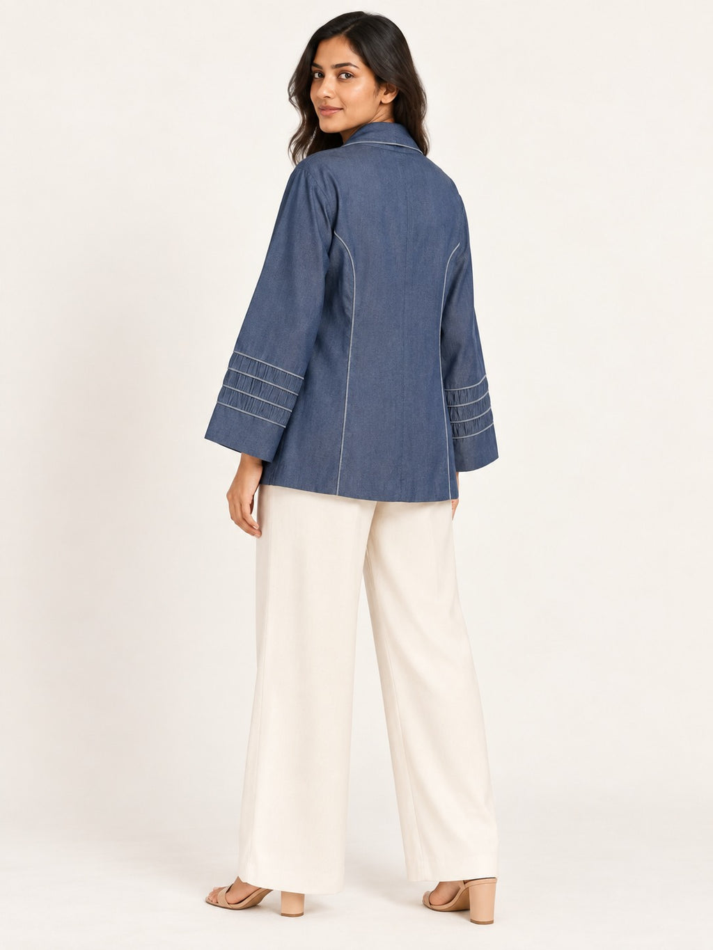 Versa - Denim Blue Blazer by RuhRaaga House - back view