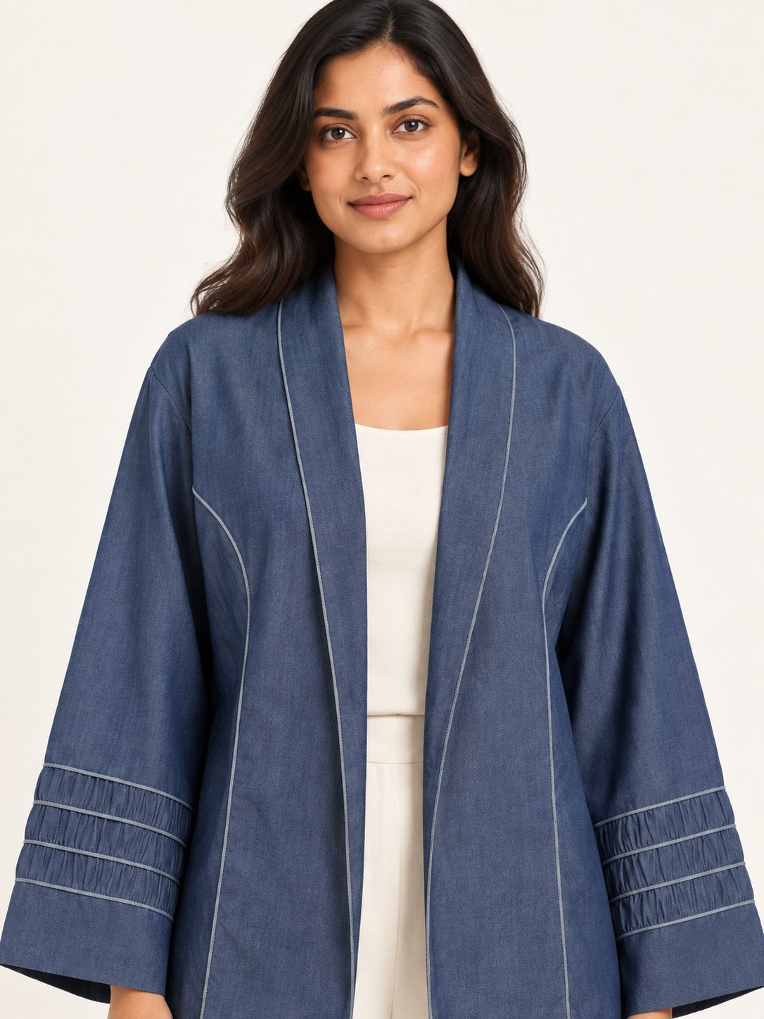Versa - Denim Blue Blazer by RuhRaaga House - detail close-up