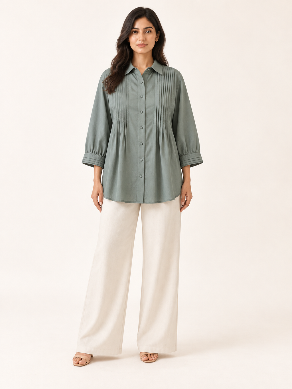 Centred Top - Moss Mist - front view