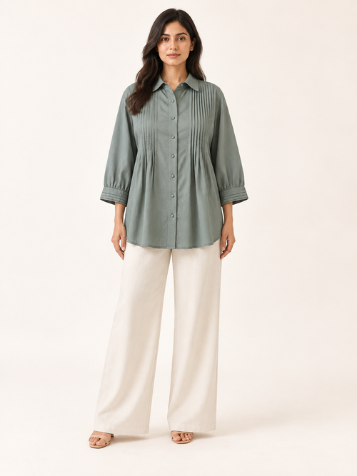 Centred Top - Moss Mist - front view