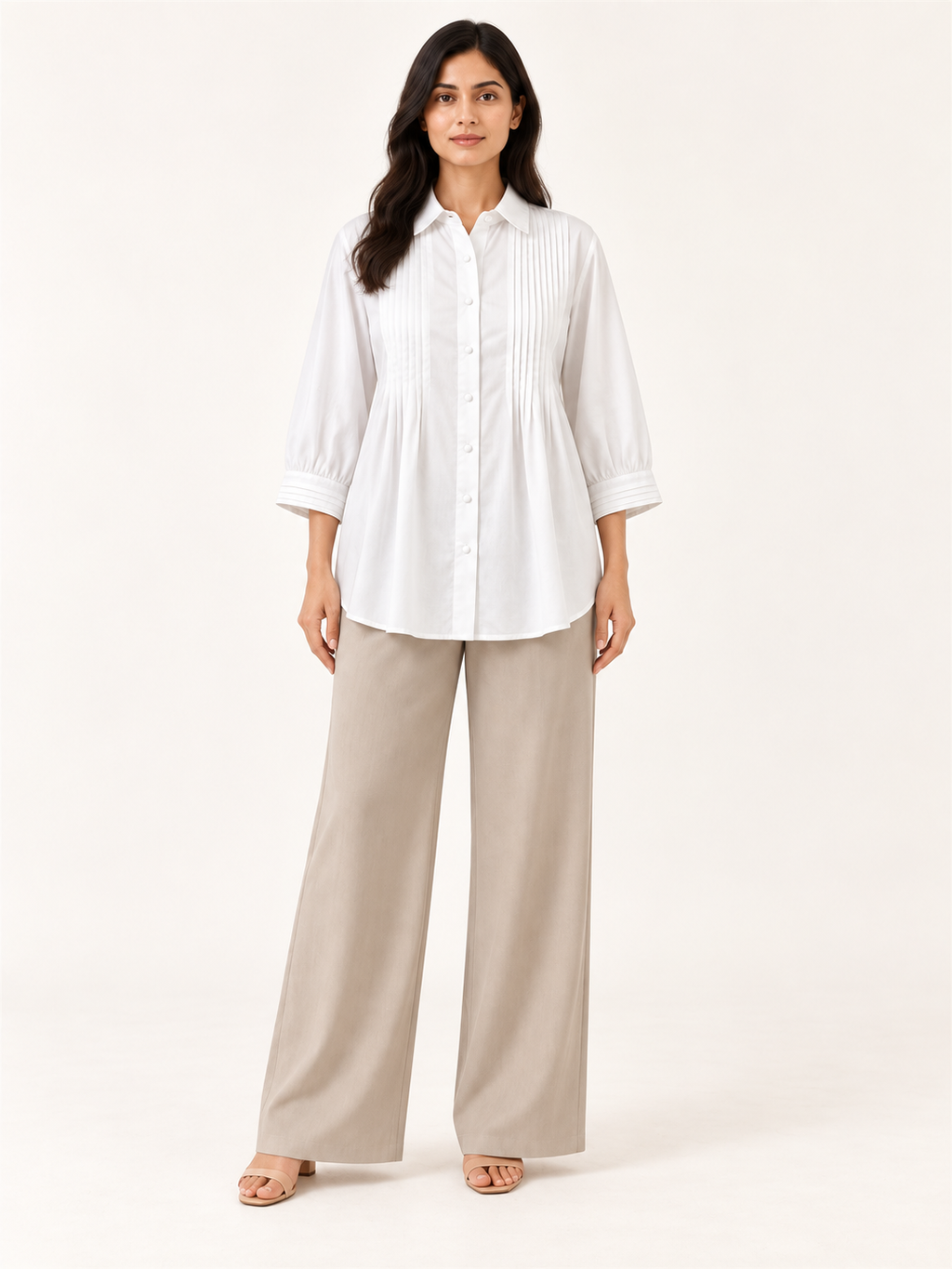 Centred Top - Pearl White - front view