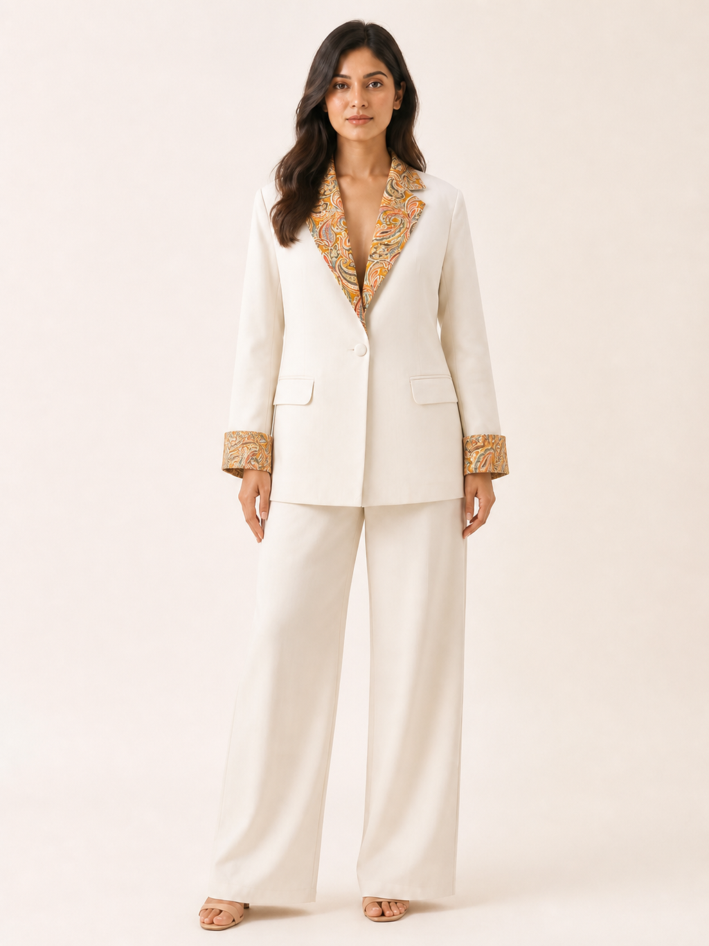Embrace Blazer - Ivory Marigold - front view
