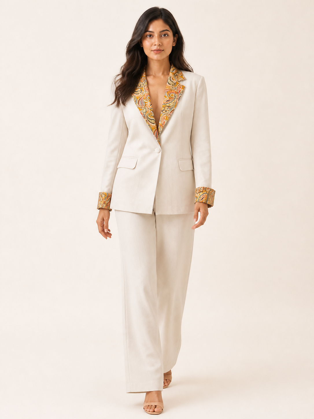 Embrace Blazer - Ivory Marigold - walking view